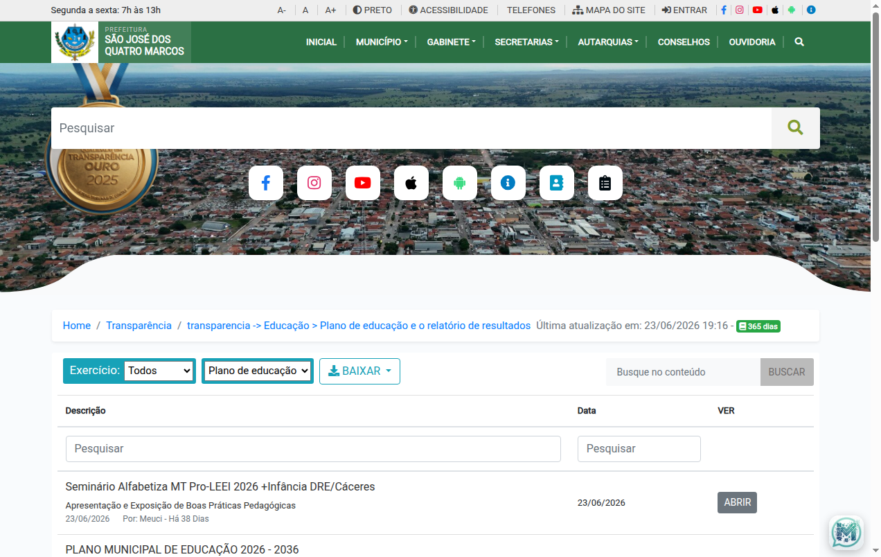 Screenshot de Disponibilidade