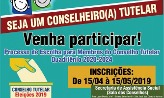 Inscrições para concorrer a vagas do Conselho Tutelar estão abertas no Social de Quatro Marcos