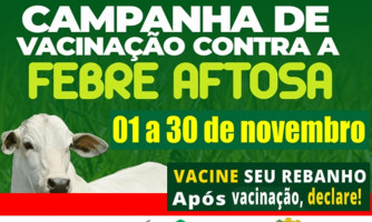 Secretaria Municipal de Agricultura divulga Campanha de Vacinação contra a Febre Aftosa