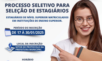 Seleção de Estagiários na Prefeitura de São José dos Quatro Marcos