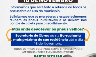 Coleta de pneus usados 18 de novembro São José dos Quatro Marcos-MT