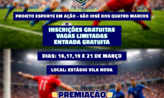 Copa de Futebol Veterano 2026 - Projeto Esporte em Ação São José dos Quatro Marcos