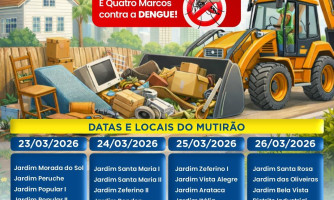 Mutirão da Limpeza contra a dengue em São José dos Quatro Marcos