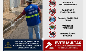 Campanha de conscientização sobre a proibição do descarte de água servida Lei Complementar 002/2002
