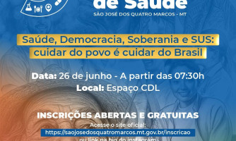 Inscrições abertas para a Conferência Municipal de Saúde de São José dos Quatro Marcos