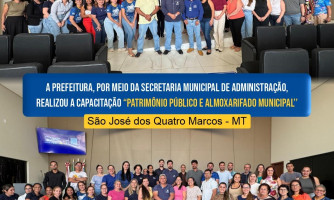 Prefeitura de São José dos Quatro Marcos realiza capacitação sobre Patrimônio Público e Almoxarifado Municipal