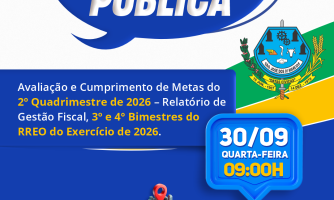 Audiência Pública 007/2026 para Avaliação do RGF e RREO do Município de São José dos Quatro Marcos