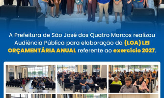 Audiência Pública da LOA define diretrizes orçamentárias de São José dos Quatro Marcos para 2027