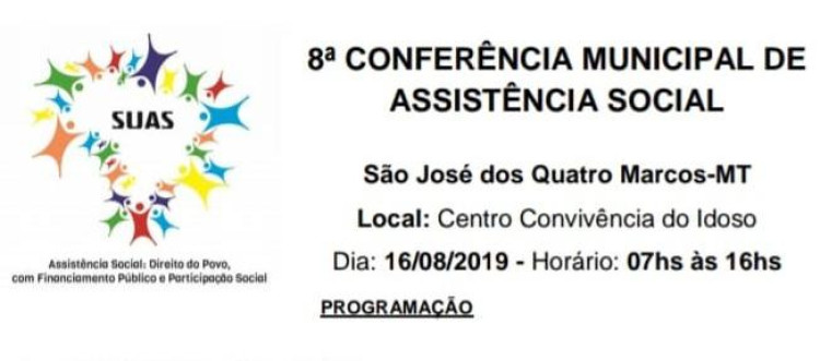 Conferência Municipal de Assistência Social será realizada nesta sexta-feira em Quatro Marcos