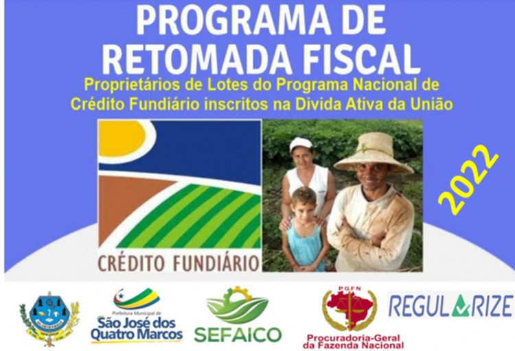 Prefeitura Municipal realiza negociação de dívidas de lotes do Programa Nacional de Crédito Fundiário de São José dos Quatro Marcos