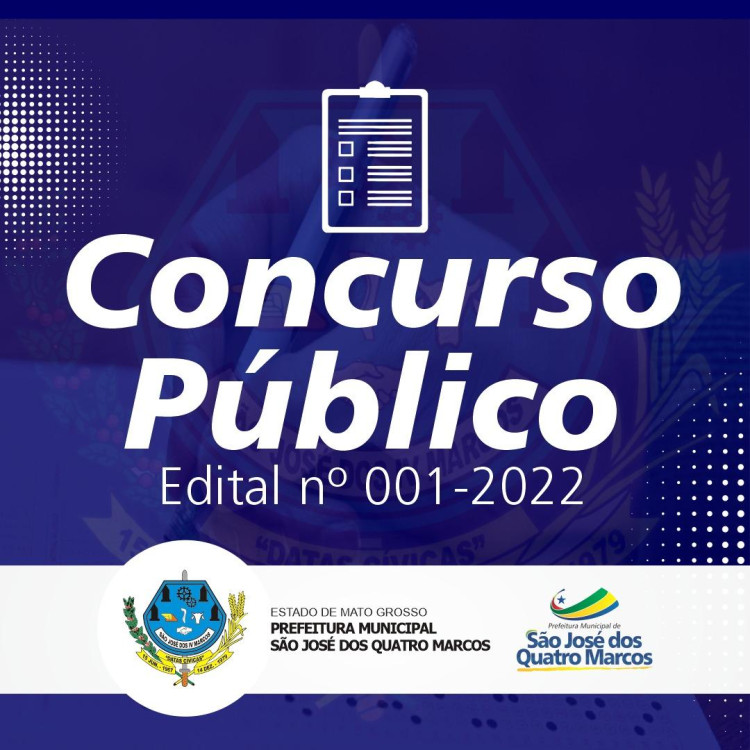 Prefeitura Municipal divulga Concurso Público via Edital nº 001/2022