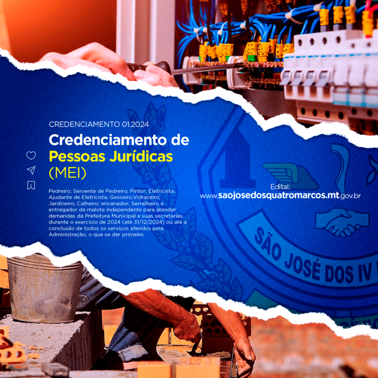 Prefeitura de São José dos Quatro Marcos MT abre credenciamento para empresas prestarem serviços