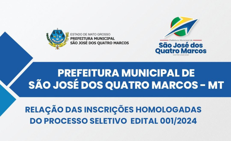 RELAÇÃO DAS INSCRIÇÕES HOMOLOGADAS DO PROCESSO SELETIVO EDITAL 001/2024