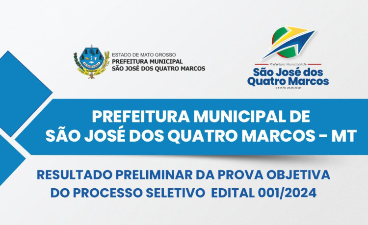 RESULTADO PRELIMINAR DA PROVA OBJETIVA DO PROCESSO SELETIVO EDITAL 001/2024