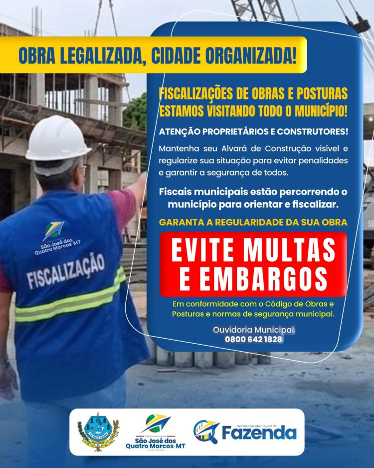 Fiscalização de obras: regularize seu alvará e evite multas e embargos