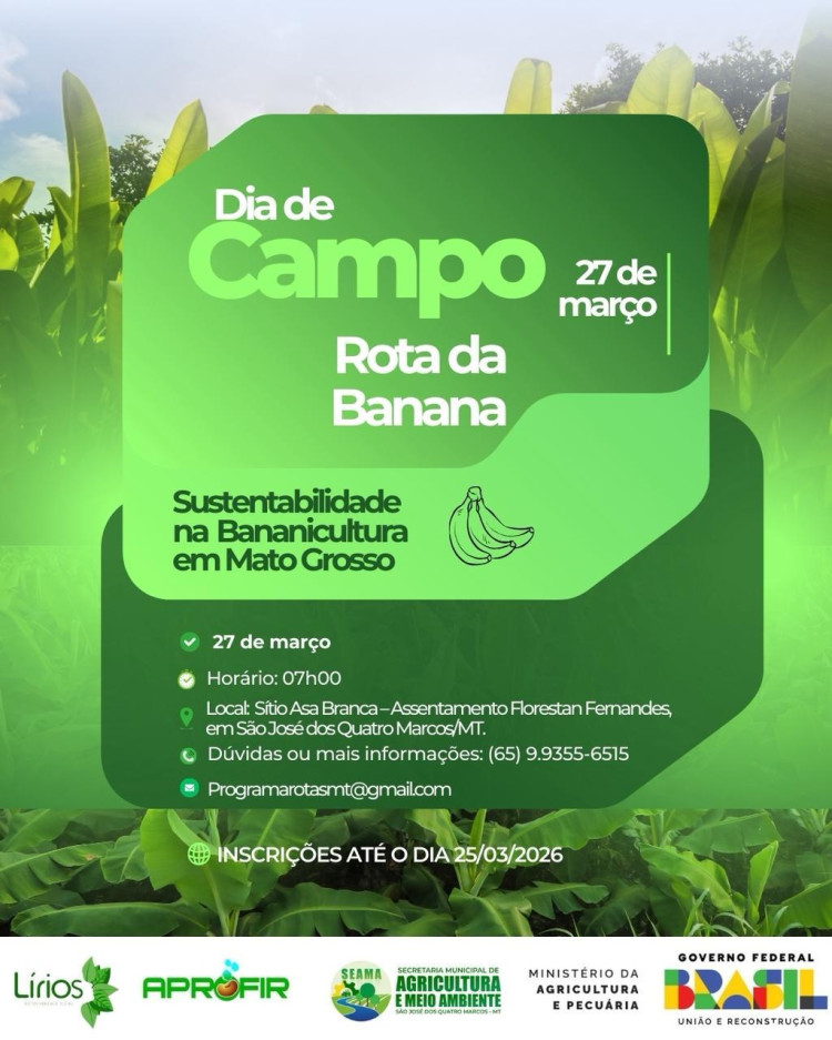 Dia de Campo Rota da Banana Região 02 São José dos Quatro Marcos 27/03/2026