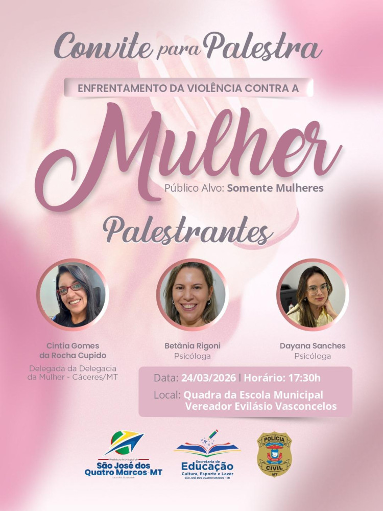 Palestra sobre enfrentamento da violência contra a mulher