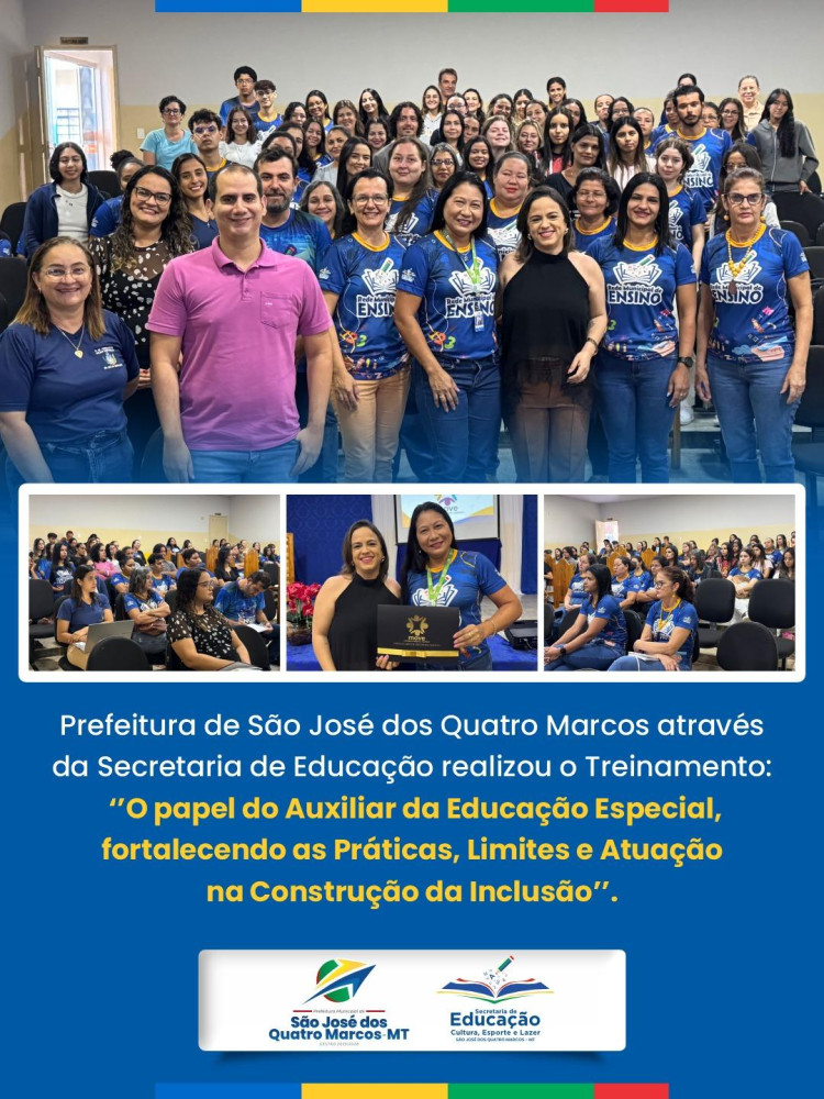 Treinamento sobre o papel do Auxiliar da Educação Especial em São José dos Quatro Marcos