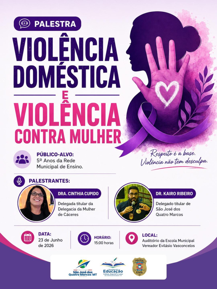Palestra sobre Violência Doméstica e Violência contra a Mulher para Estudantes da Rede Municipal