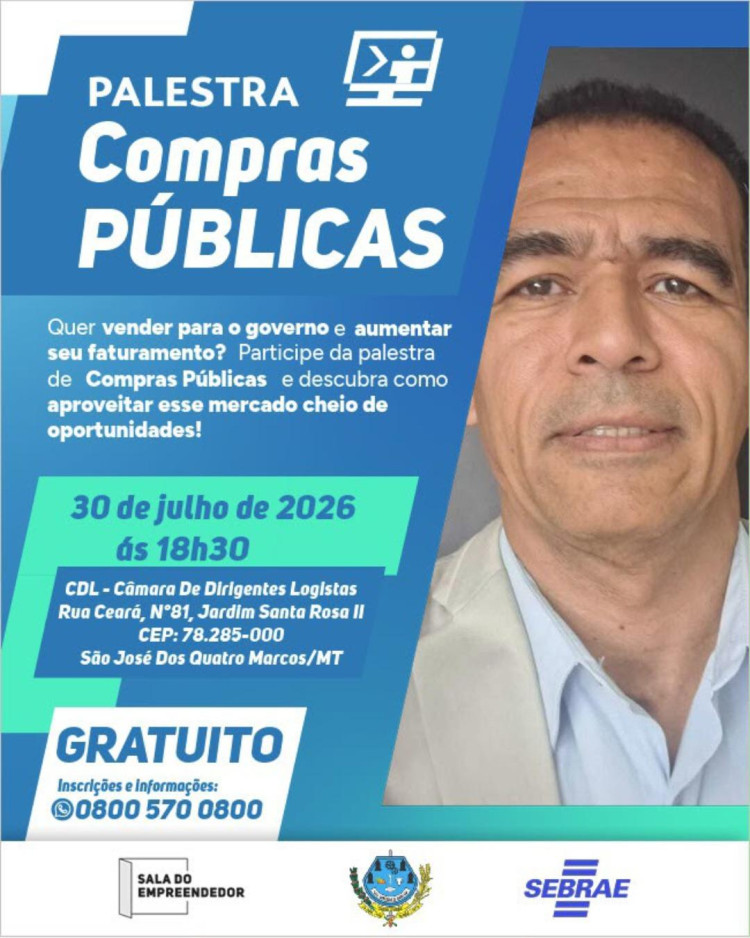 Palestra: Compras Públicas como Estratégia de Desenvolvimento Local em São José Dos Quatro Marcos