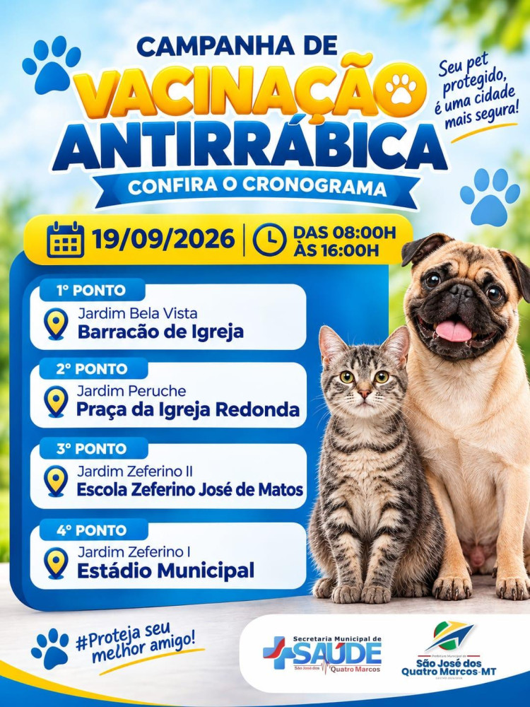 CAMPANHA DE VACINAÇÃO ANTIRRÁBICA 2026